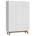 Guarda-Roupa Solteiro Vertigo 3 Portas 2 Gavetas Branco - Pnr Móveis