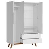 Guarda-Roupa Solteiro Vertigo 3 Portas 2 Gavetas Branco - Pnr Móveis