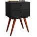 Mesa de Cabeceira Vertigo 2 Gavetas Preto 10274 - Pnr Móveis