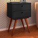 Mesa de Cabeceira Vertigo 2 Gavetas Preto 10274 - Pnr Móveis