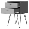 Mesa de Cabeceira Vertigo 2 Gavetas Preto - Pnr Móveis
