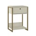 Mesa de Cabeceira Industrial Anubis 1 Gaveta Off White - Pnr Móveis
