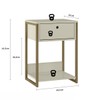 Mesa de Cabeceira Industrial Anubis 1 Gaveta Off White - Pnr Móveis