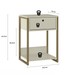 Mesa de Cabeceira Industrial Anubis 1 Gaveta Off White - Pnr Móveis