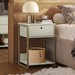 Mesa de Cabeceira Industrial Anubis 1 Gaveta Off White - Pnr Móveis