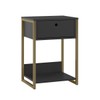Mesa de Cabeceira Industrial Anubis 1 Gaveta Preto - Pnr Móveis