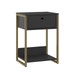 Mesa de Cabeceira Industrial Anubis 1 Gaveta Preto - Pnr Móveis