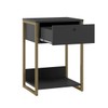 Mesa de Cabeceira Industrial Anubis 1 Gaveta Preto - Pnr Móveis