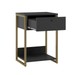 Mesa de Cabeceira Industrial Anubis 1 Gaveta Preto - Pnr Móveis