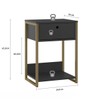 Mesa de Cabeceira Industrial Anubis 1 Gaveta Preto - Pnr Móveis