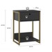 Mesa de Cabeceira Industrial Anubis 1 Gaveta Preto - Pnr Móveis