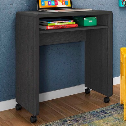 Mesa Escrivaninha Nuke 1 Prateleira Preto - Pnr Móveis