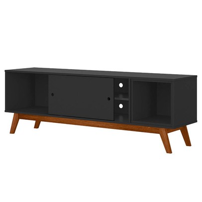 Rack para TV Até 60 Polegadas Vertigo 1 Porta Preto - Pnr Móveis