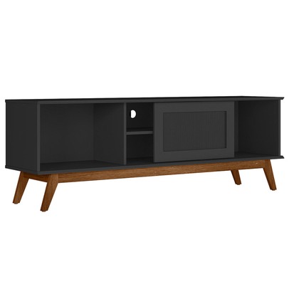 Rack para TV Até 60 Polegadas Vertigo 1 Porta Preto - Pnr Móveis