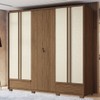 Guarda-Roupa Democrata 6 Portas 5 Gavetas Ripado Jatoba/Areia 163143 - Santos Andirá