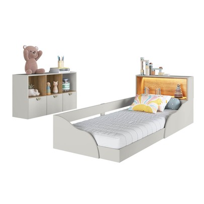 Quarto Infantil Completo Montessoriana Lilie 3 Gavetas com Led Arenas - Art In Móveis