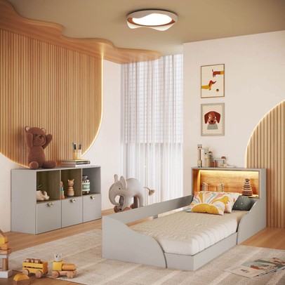 Quarto Infantil Completo Montessoriana Lilie 3 Gavetas com Led Arenas - Art In Móveis