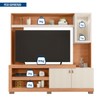 Estante para TV Até 55 Polegadas Lume 3 Portas com Led e Vidro Freijó/Off White - Caemmun