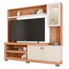 Estante para TV Até 55 Polegadas Lume 3 Portas com Led e Vidro Freijó/Off White - Caemmun