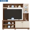 Estante para TV Até 55 Polegadas Lume 3 Portas com Led e Vidro Nogueira San Remo/Off White - Caemmun