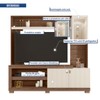 Estante para TV Até 55 Polegadas Lume 3 Portas com Led e Vidro Nogueira San Remo/Off White - Caemmun