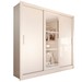 Guarda-Roupa Casal Cali 3 Portas 3 Gavetas com Espelho Branco - Panorama Móveis