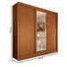 Guarda-Roupa Casal Cali 3 Portas 3 Gavetas com Espelho Cinamomo - Panorama Móveis