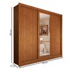 Guarda-Roupa Casal Cali Slim 3 Portas com Espelho Cinamomo - Panorama Móveis