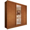 Guarda-Roupa Casal Cali Slim 3 Portas com Espelho Cinamomo - Panorama Móveis