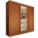 Guarda-Roupa Casal Cali Slim 3 Portas com Espelho Cinamomo - Panorama Móveis