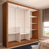 Guarda-Roupa Casal Cali Slim 3 Portas com Espelho Cinamomo - Panorama Móveis