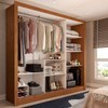 Guarda-Roupa Casal Cali Slim 3 Portas com Espelho Cinamomo - Panorama Móveis