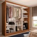 Guarda-Roupa Casal Cali Slim 3 Portas com Espelho Cinamomo - Panorama Móveis
