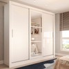 Guarda-Roupa Casal Cali Slim 3 Portas com Espelho Branco - Panorama Móveis
