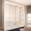 Guarda-Roupa Casal Cali Slim 3 Portas com Espelho Branco - Panorama Móveis