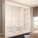 Guarda-Roupa Casal Cali Slim 3 Portas com Espelho Branco - Panorama Móveis