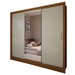 Guarda-Roupa Casal Colie 3 Portas 3 Gavetas com Espelho Cinamomo/Off White - Panorama Móveis