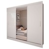 Guarda-Roupa Casal Colie Slim 3 Portas com Espelho Branco - Panorama Móveis
