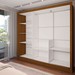 Guarda-Roupa Casal Colie Slim 3 Portas com Espelho Cinamomo/Off White - Panorama Móveis