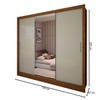 Guarda-Roupa Casal Colie Slim 3 Portas com Espelho Cinamomo/Off White - Panorama Móveis