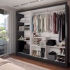 Guarda-Roupa Casal Colie Slim 3 Portas com Espelho Preto - Panorama Móveis