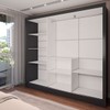 Guarda-Roupa Casal Colie Slim 3 Portas com Espelho Preto - Panorama Móveis