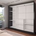 Guarda-Roupa Casal Colie Slim 3 Portas com Espelho Preto - Panorama Móveis