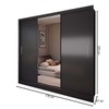 Guarda-Roupa Casal Colie Slim 3 Portas com Espelho Preto - Panorama Móveis