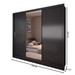Guarda-Roupa Casal Colie Slim 3 Portas com Espelho Preto - Panorama Móveis