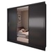 Guarda-Roupa Casal Colie Slim 3 Portas com Espelho Preto - Panorama Móveis