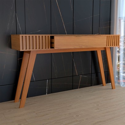 Aparador Deluxe 1 Gaveta Ripado Freijó - Panorama Móveis