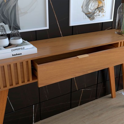 Aparador Deluxe 1 Gaveta Ripado Freijó - Panorama Móveis