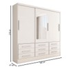 Guarda-Roupa Casal Joris 3 Portas 9 Gavetas com Espelho Branco - Panorama Móveis