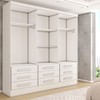 Guarda-Roupa Casal Joris 3 Portas 9 Gavetas com Espelho Branco - Panorama Móveis